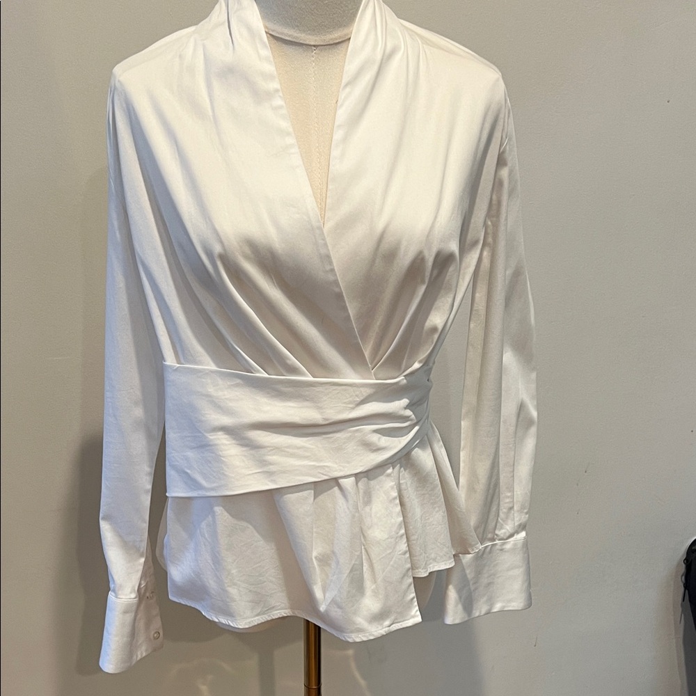 The Fold London White Wrap Blouse